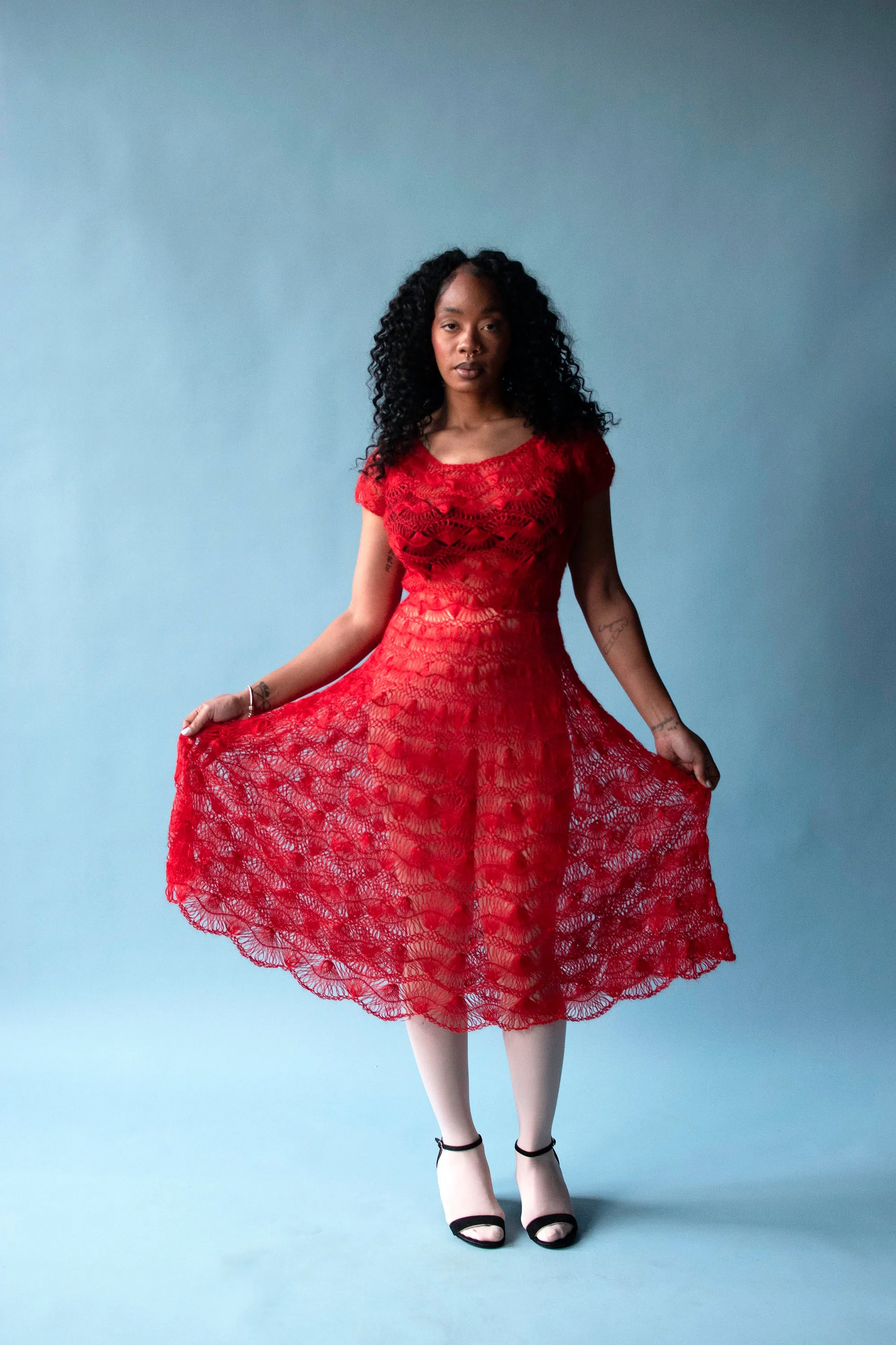 1950s Red Knit Dress