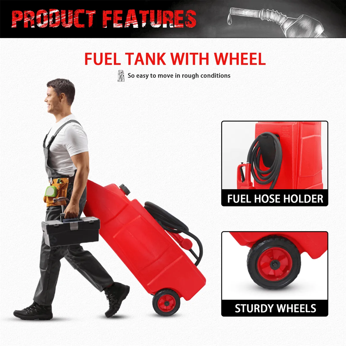 25 Gallon Fuel Caddy, Portable Fuel Storage Tank