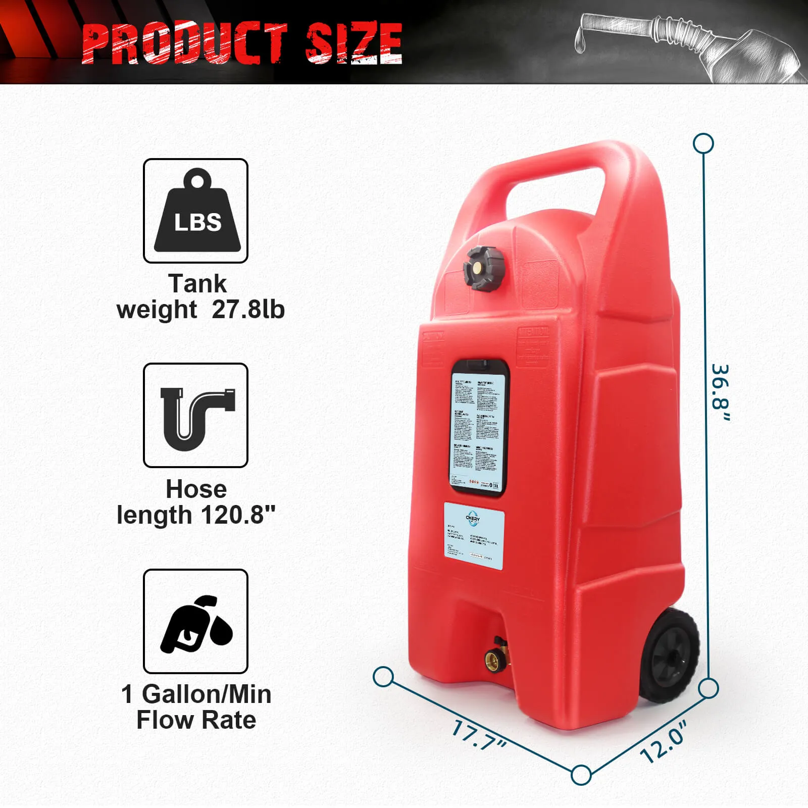 25 Gallon Fuel Caddy, Portable Fuel Storage Tank