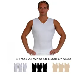 3 Pack Insta Slim High Compression Sleeveless V-Neck Tank VS00N3