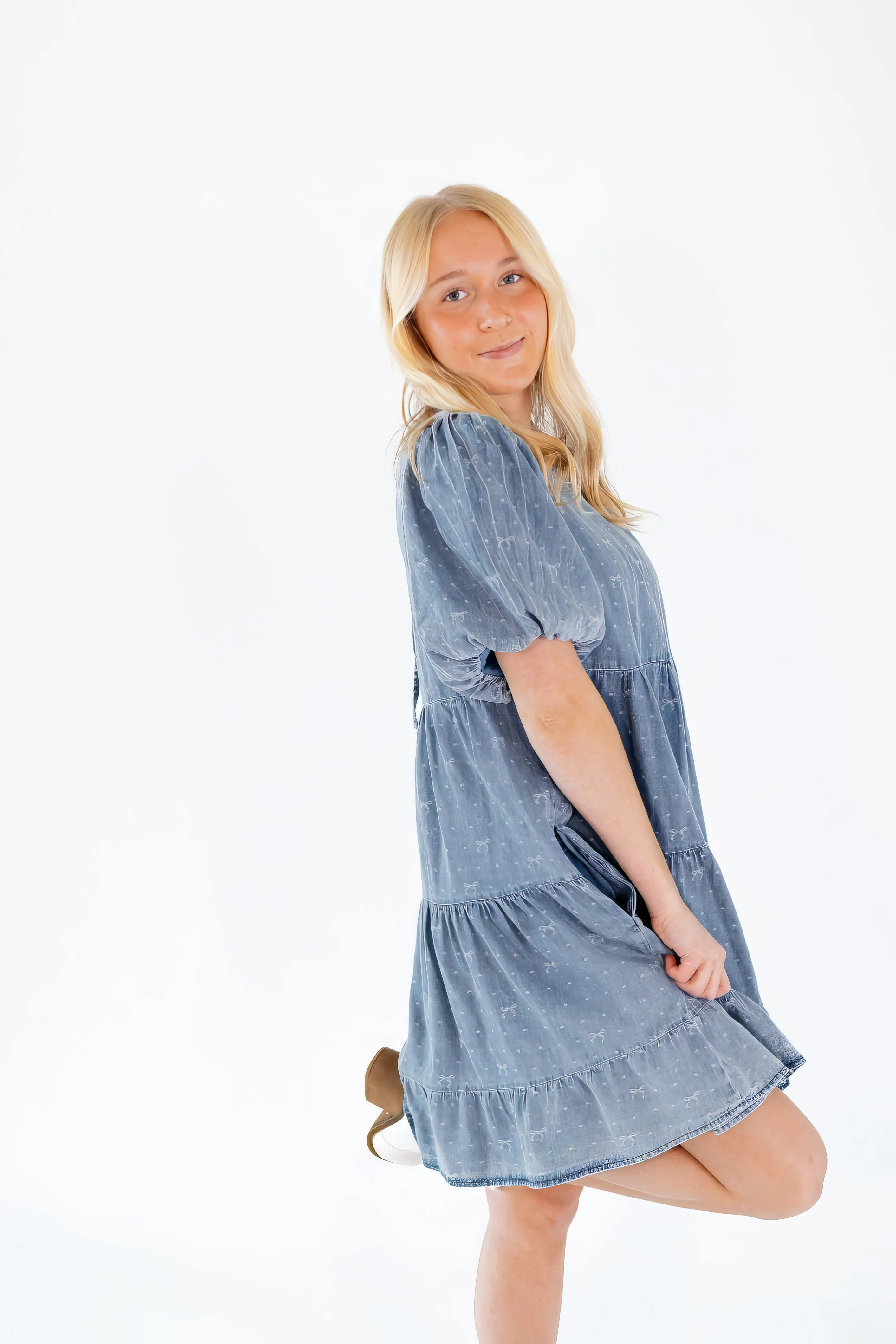 Alec Tiered Denim Babydoll