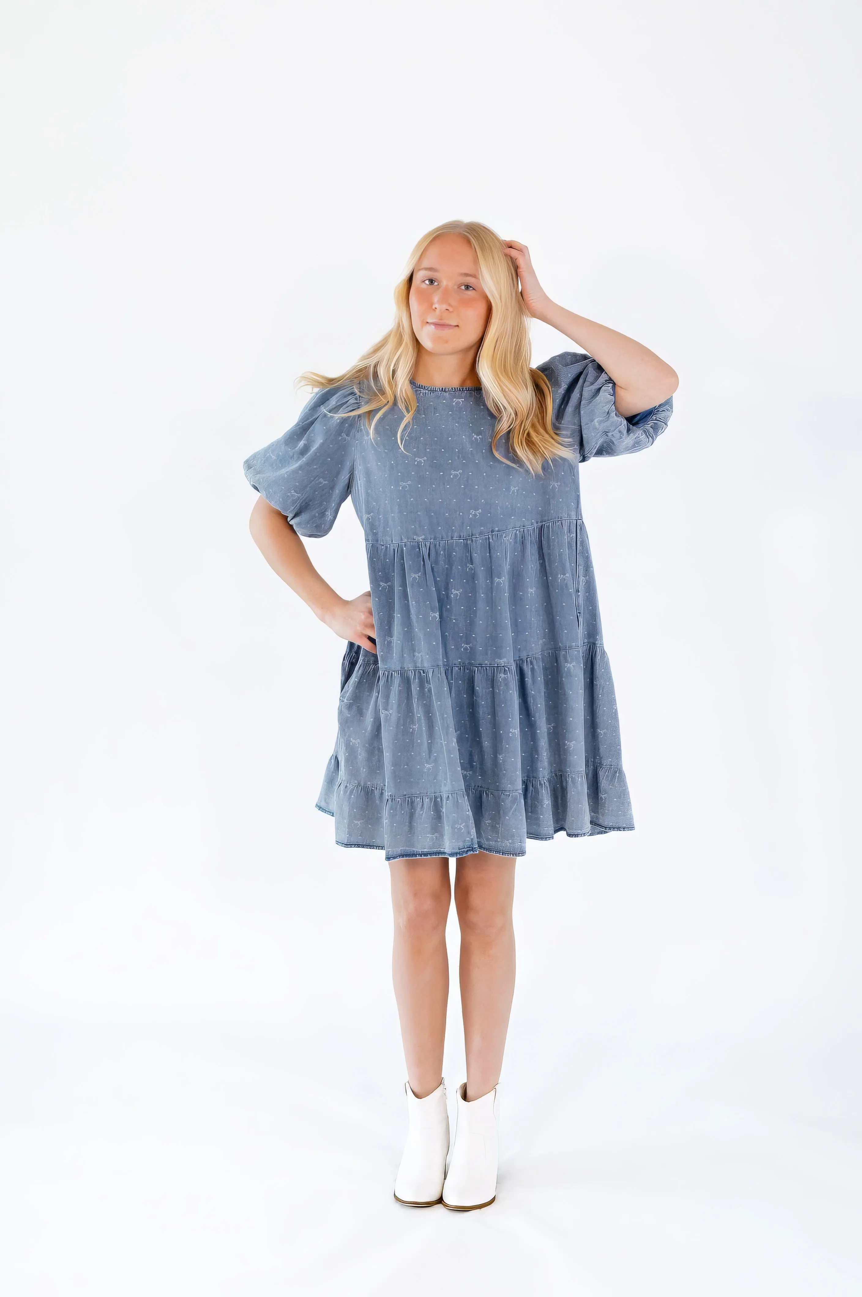 Alec Tiered Denim Babydoll