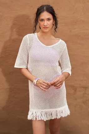 Amaya White Knit Dress