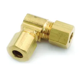 Anderson Metals 750065-04 Tube Union Elbow, 1/4 in, 90 deg Angle, Brass, 300 psi Pressure