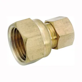 Anderson Metals 750066-0302 Tubing Coupling, 3/16 x 1/8 in, Compression x FIP, Brass