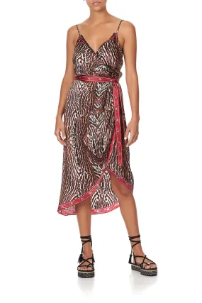 ASYMMETRICAL WRAP DRESS WITH STRAPS PIRATE PUNK