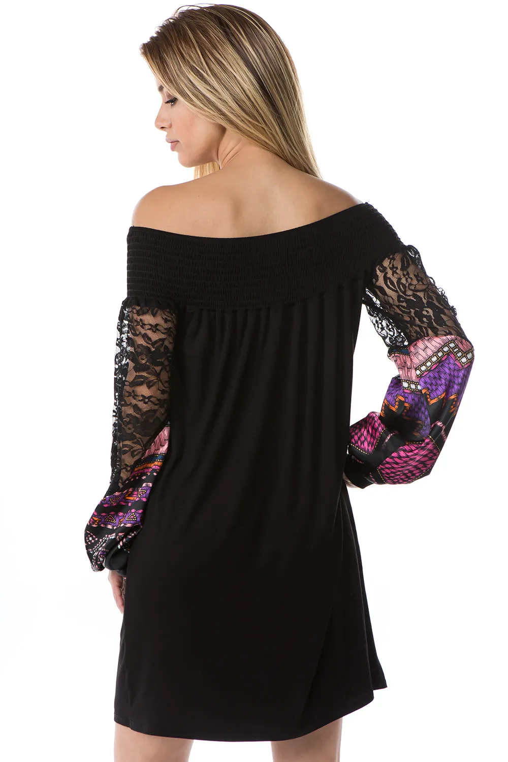 AVELINE OFF SHOULDER DRESS (BLACK)- VD2657-PURPLE