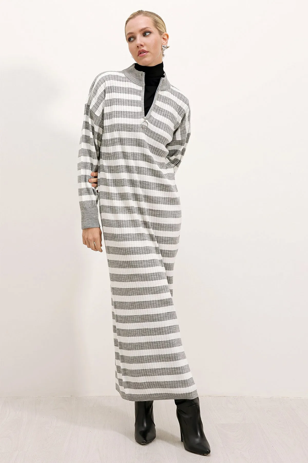 BGD Women Knit Dress - Light Grey - Avondale