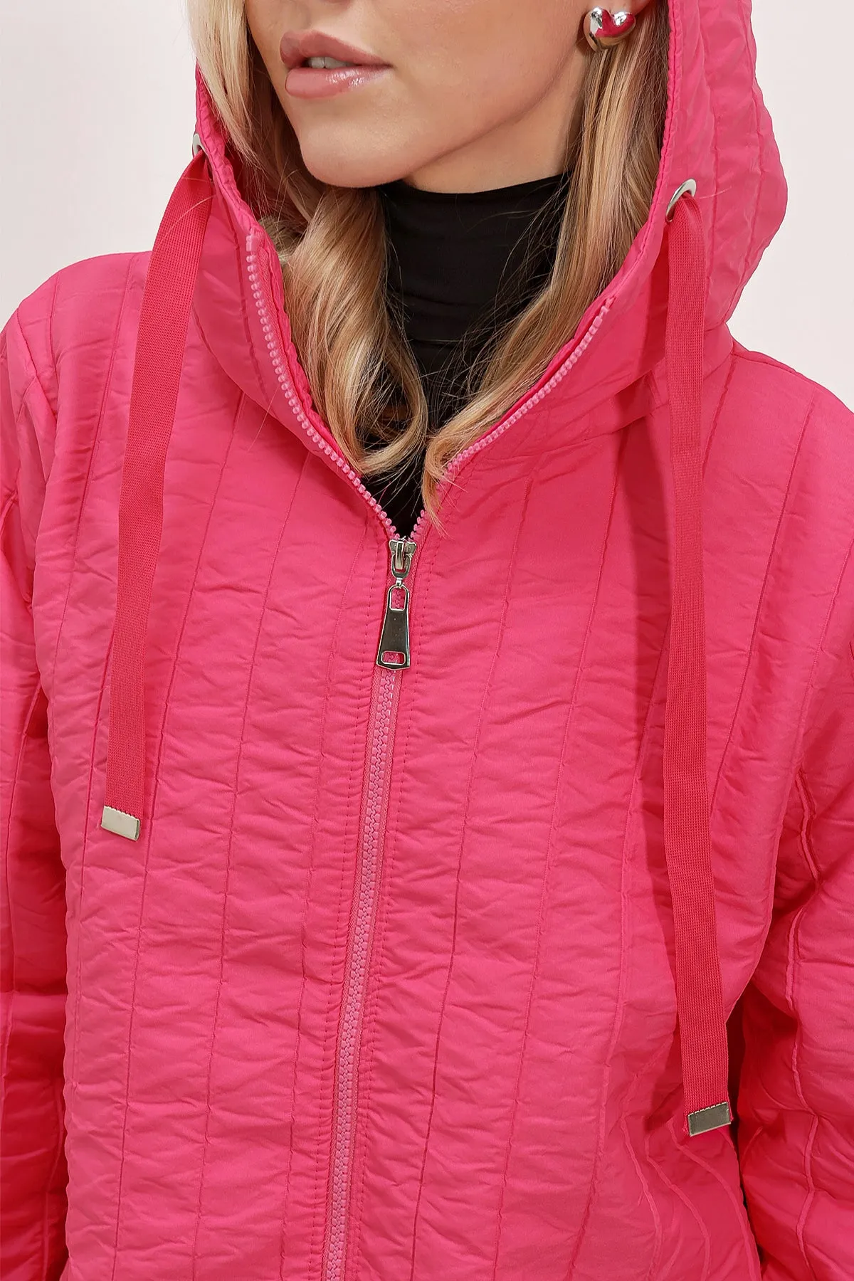 BGD Women Quilted Long Coat - Claret - Avondale