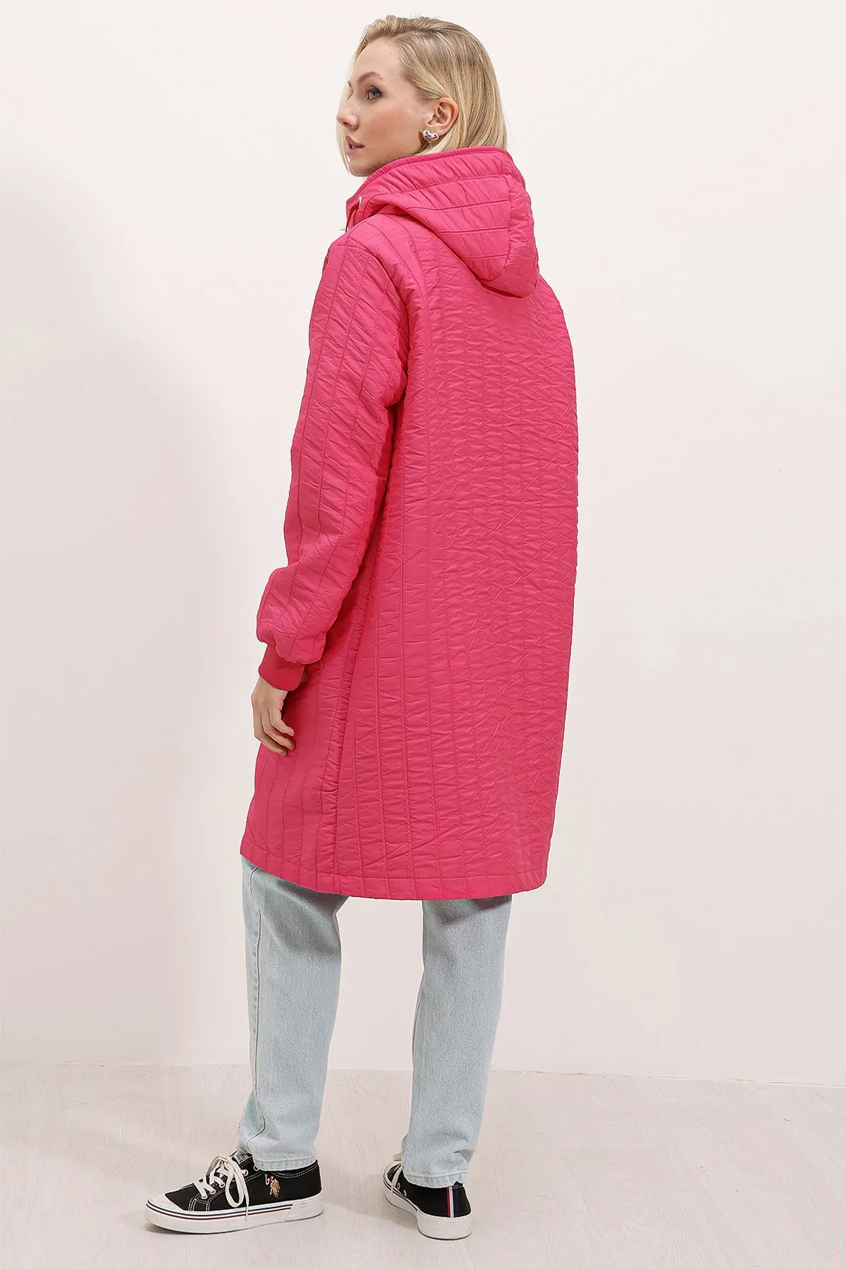 BGD Women Quilted Long Coat - Claret - Avondale