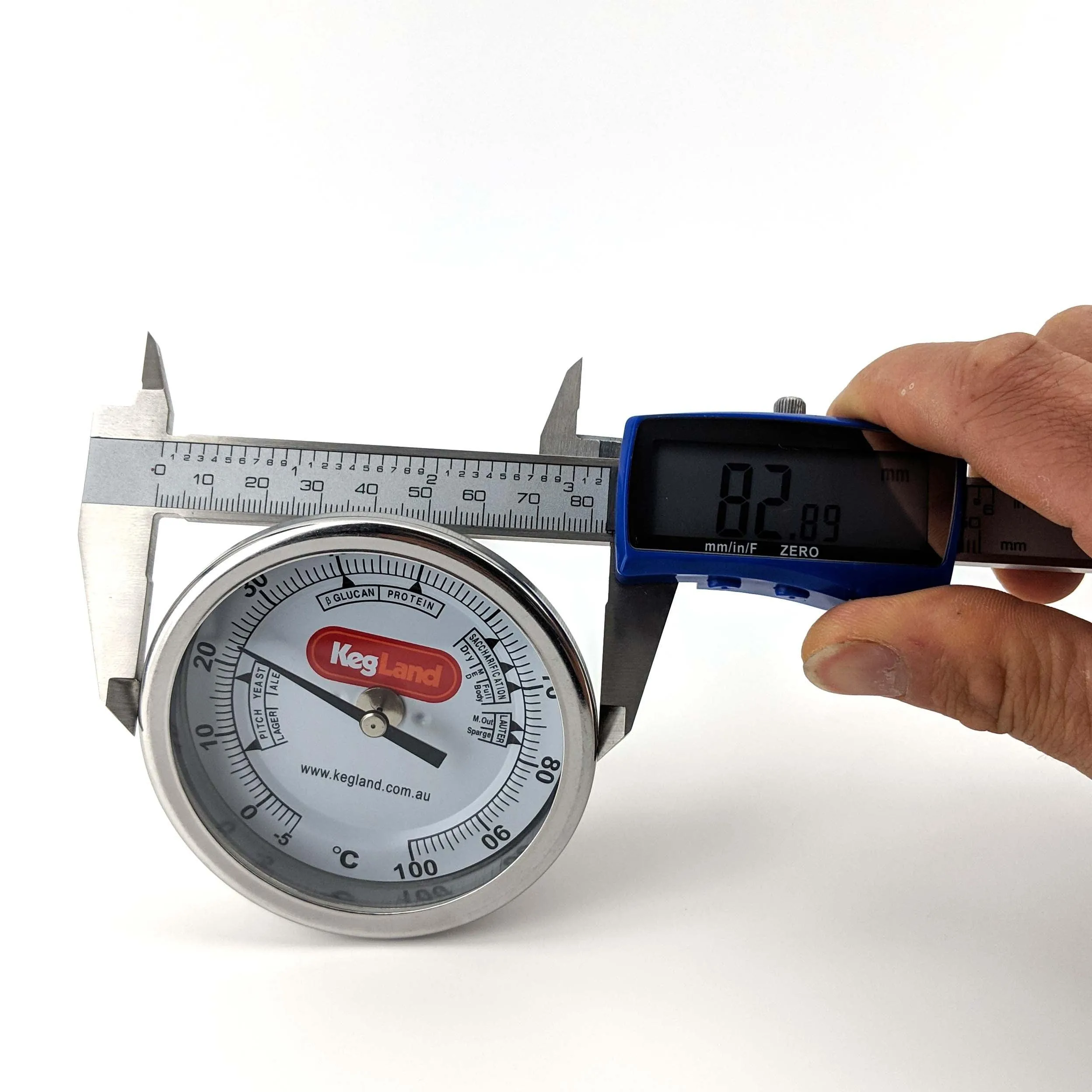 Bi-Metal 3 Inch Dial Weldless Thermometer - Short Stem