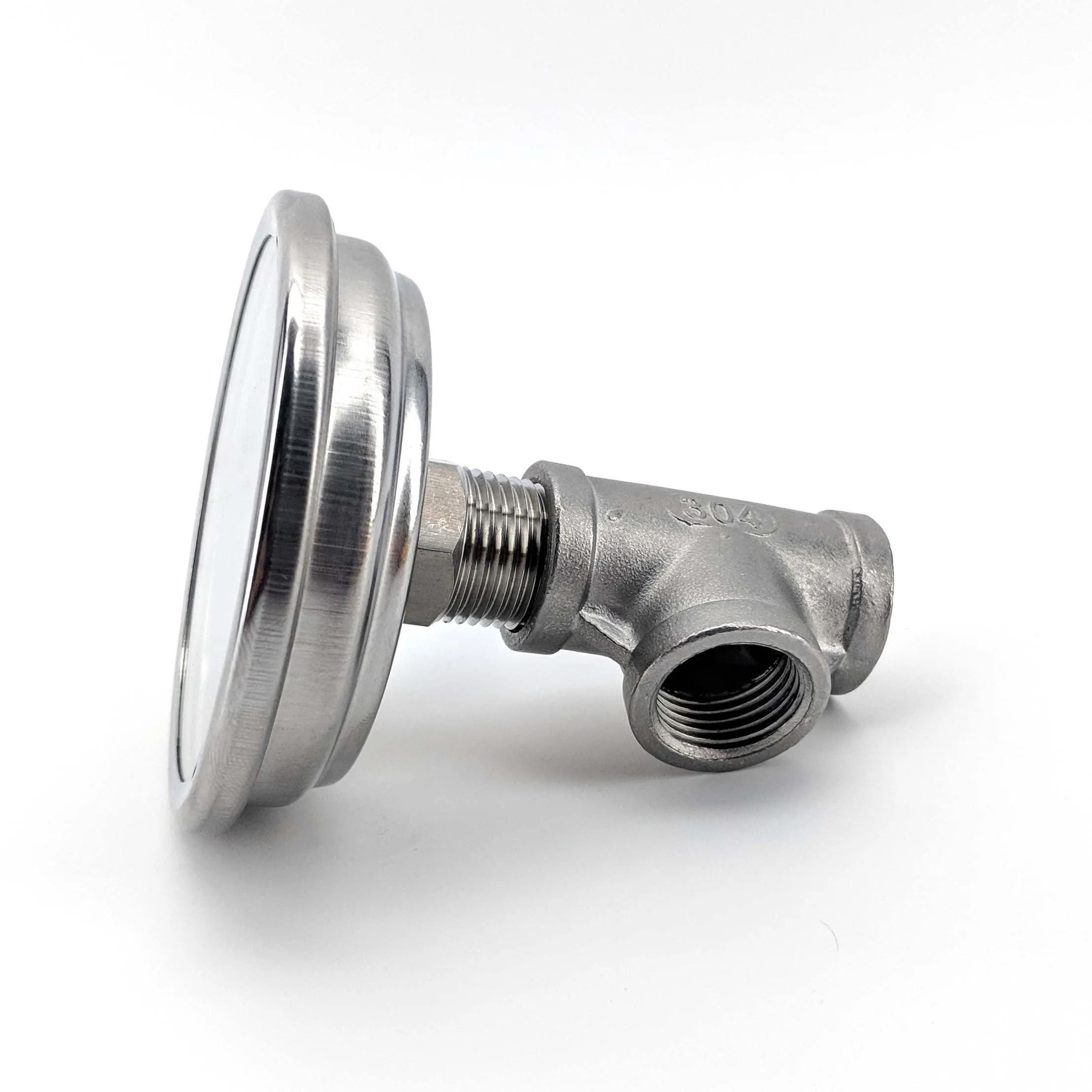 Bi-Metal 3 Inch Dial Weldless Thermometer - Short Stem