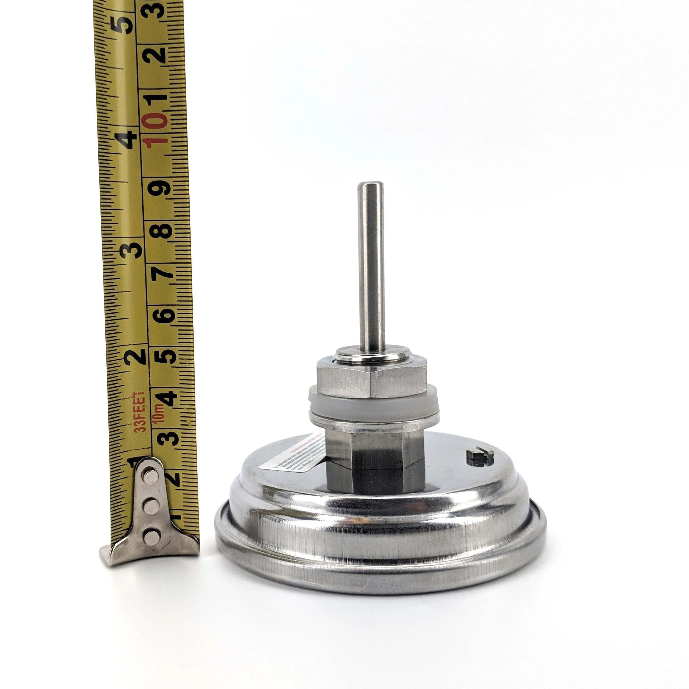 Bi-Metal 3 Inch Dial Weldless Thermometer - Short Stem