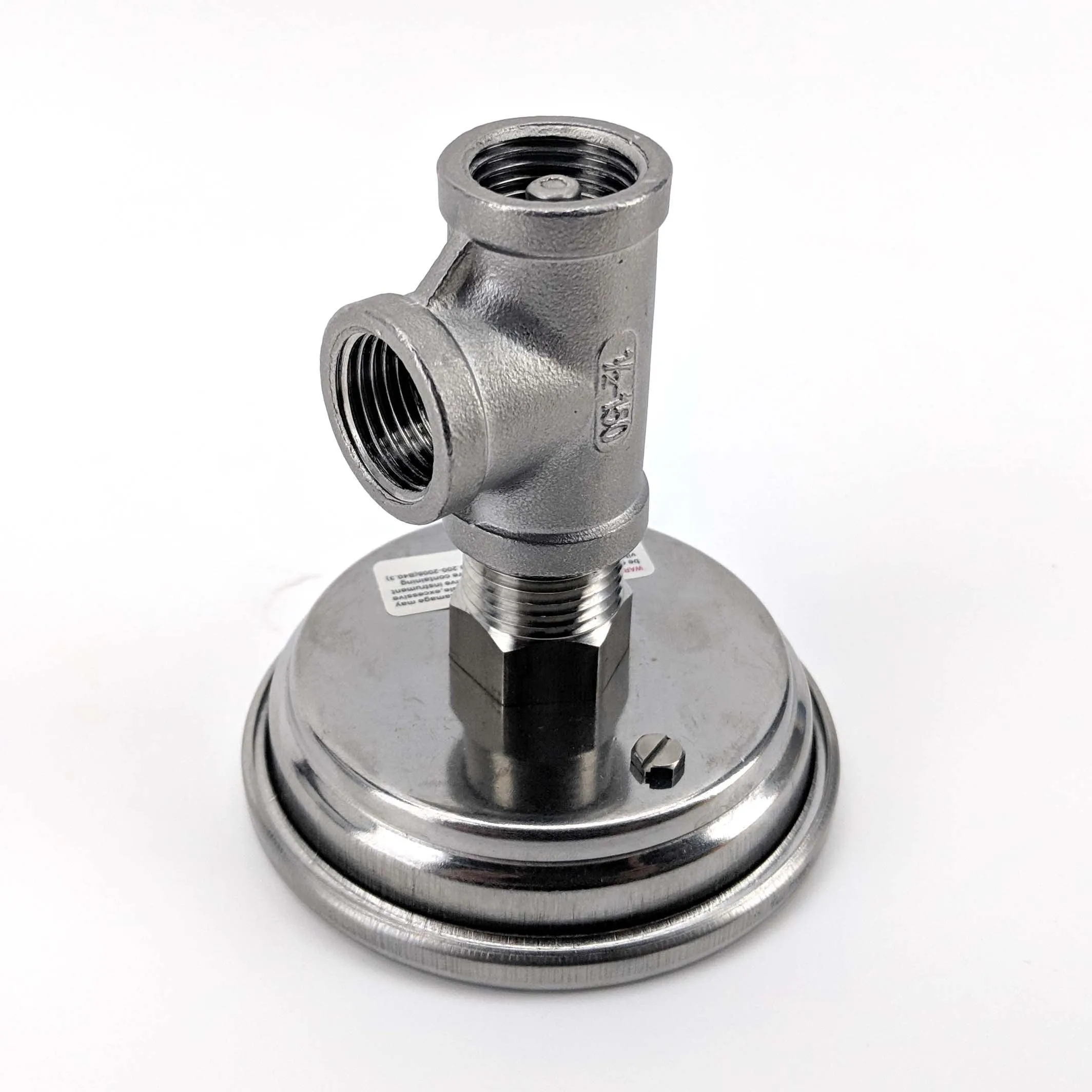 Bi-Metal 3 Inch Dial Weldless Thermometer - Short Stem