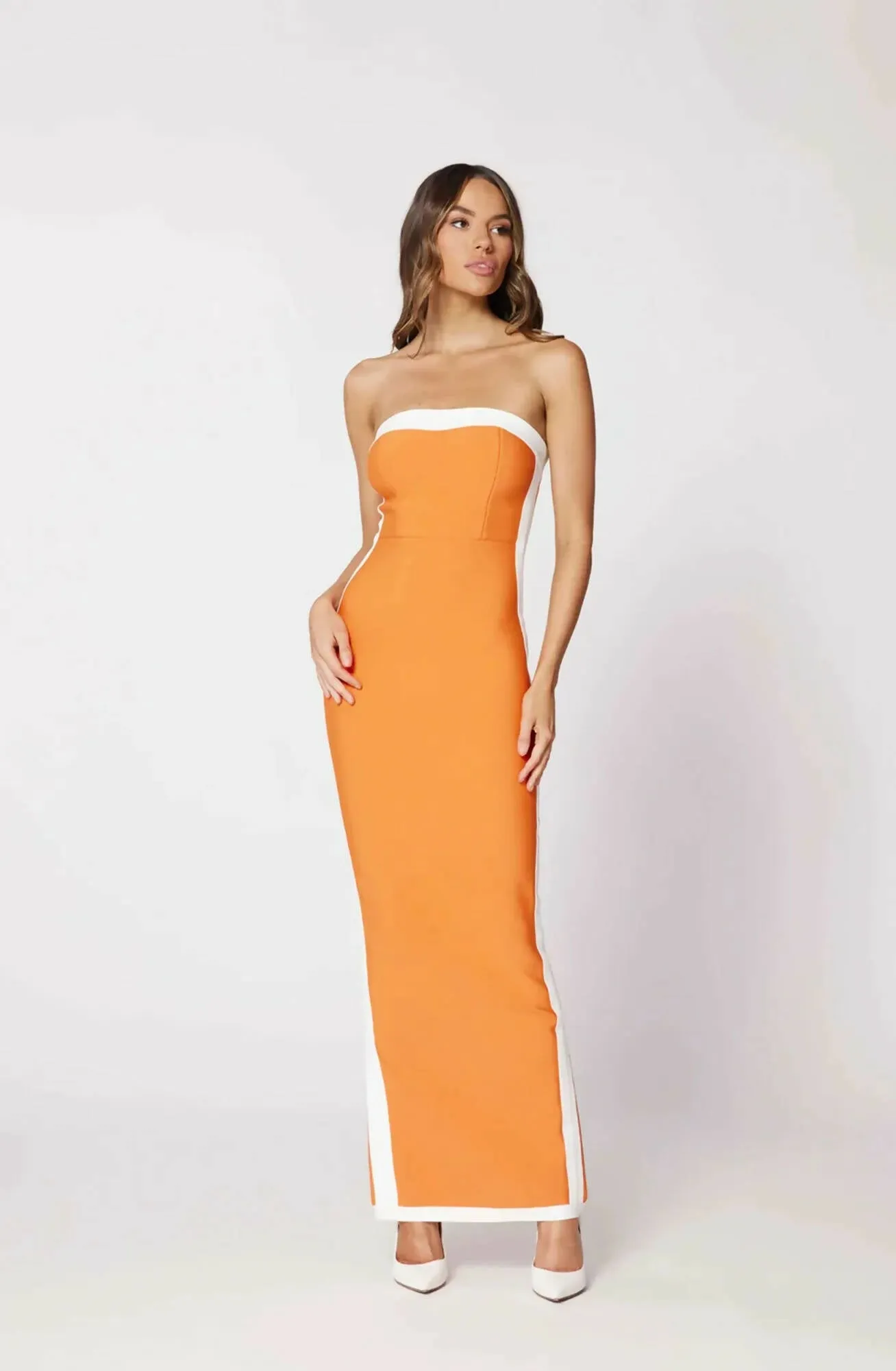 Bianca & Bridgett Ashley Midi Dress in Orange