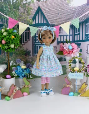 Bitty Garden Bunny - dress and leggings with shoes for Ruby Red Fashion Friends doll