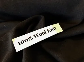Black 100% Wool Double Knit.    1/4 Metre Price