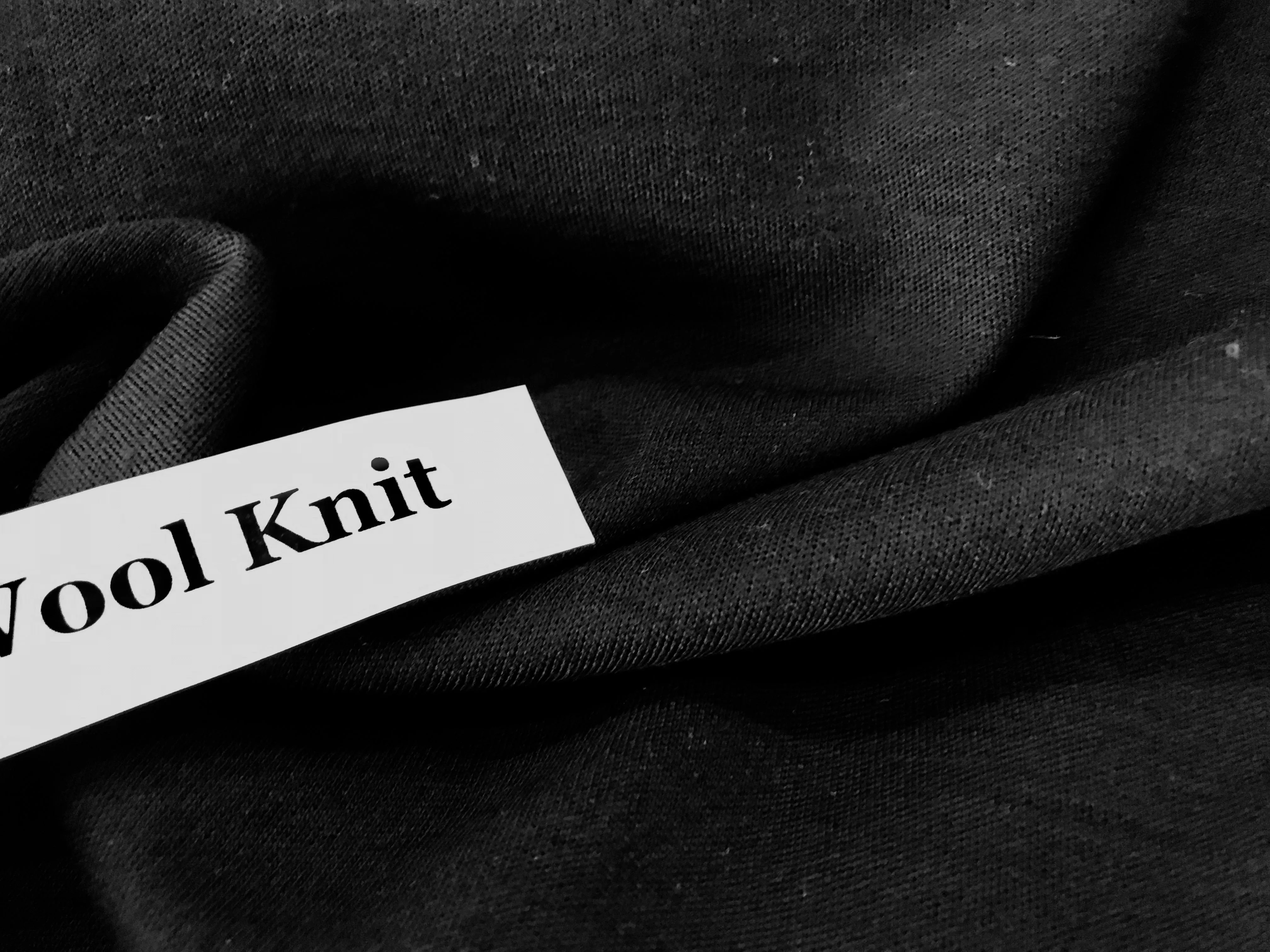 Black 100% Wool Double Knit.    1/4 Metre Price