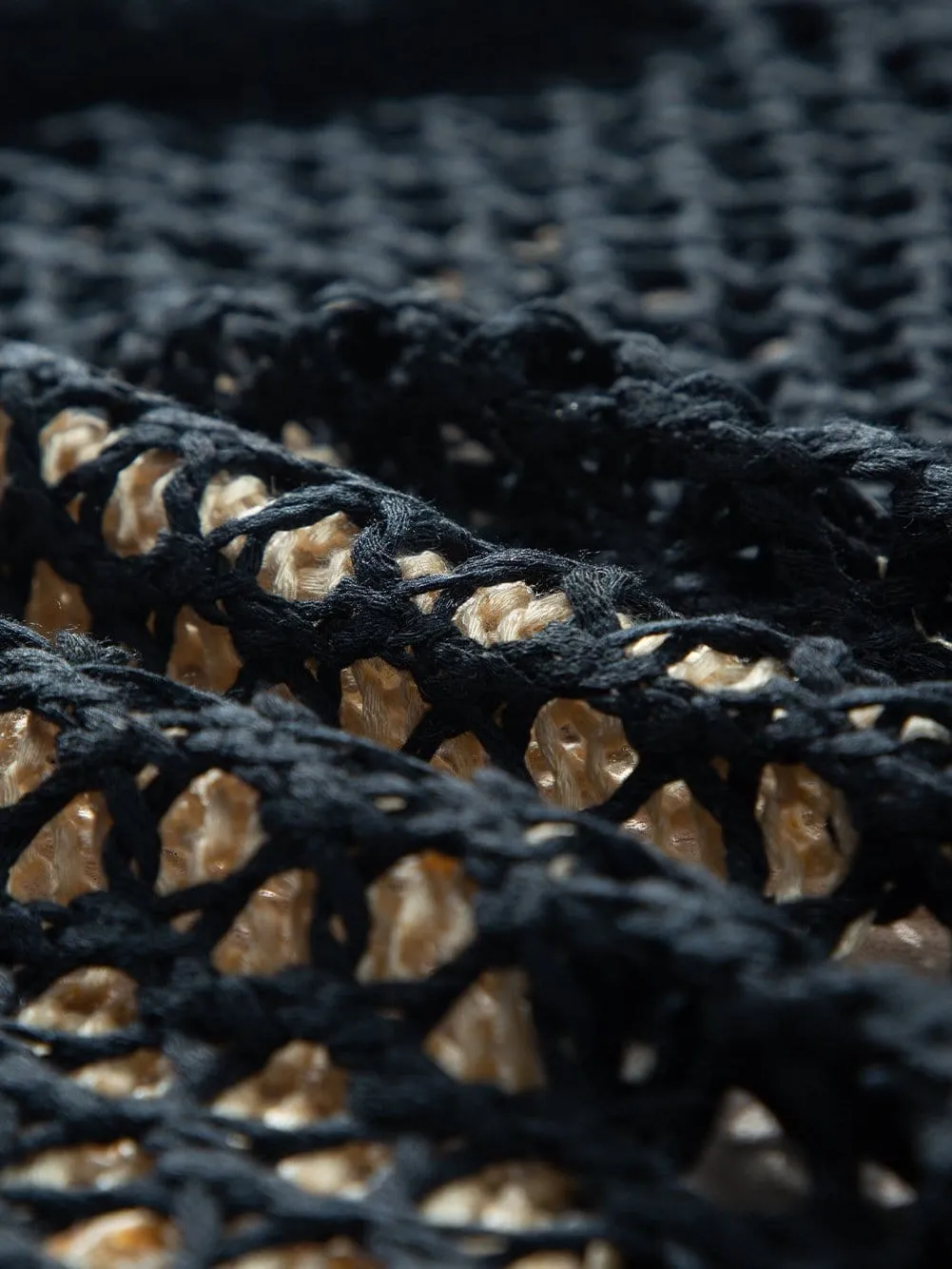 Black Crochet Knit Overlay Top
