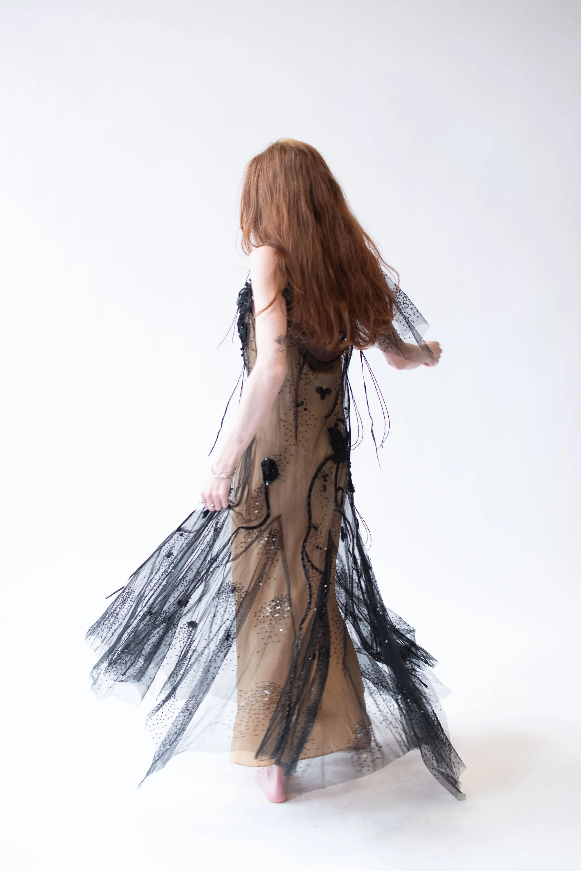 Black Mesh Gown | Bellville Sassoon