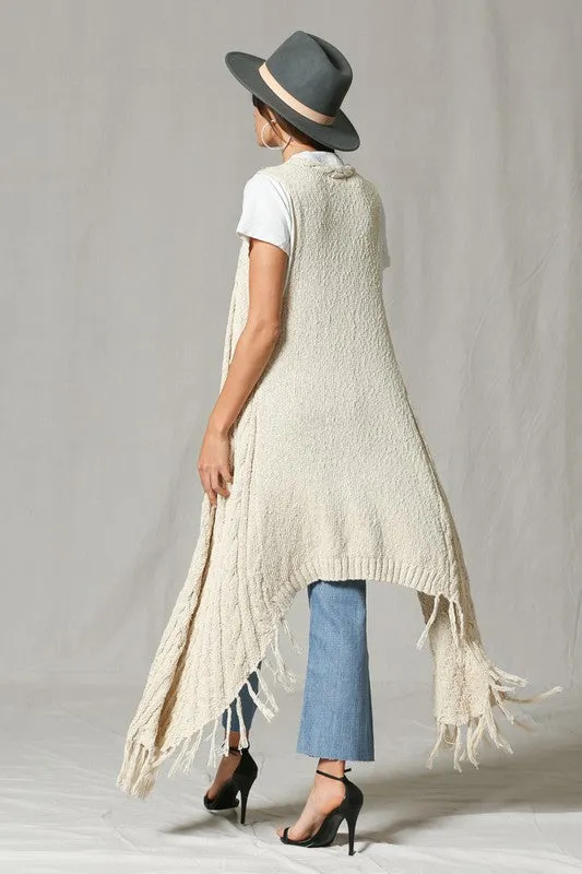 Bohemian Cardigan Fringe Vest