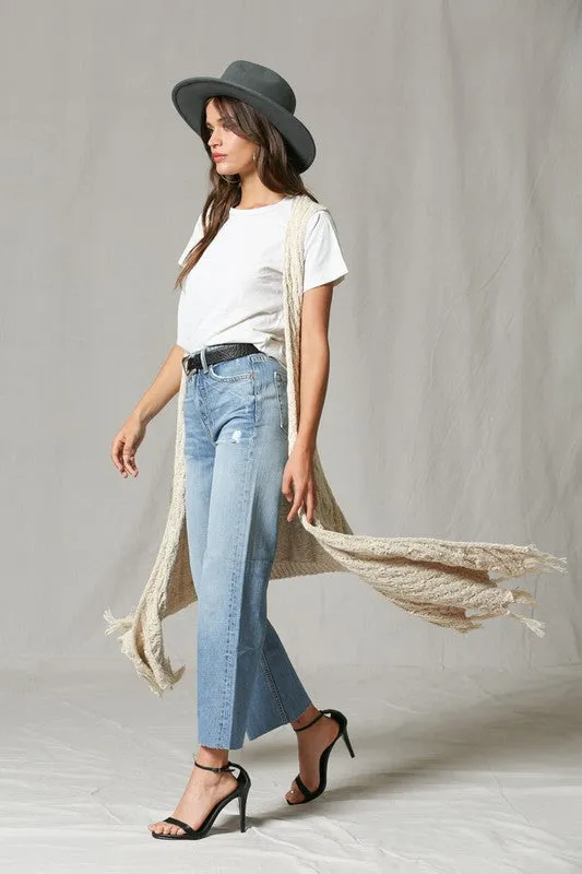 Bohemian Cardigan Fringe Vest