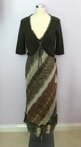 Brand New Mariella Rosati Print Dress & Matching Bolero Top Size 14