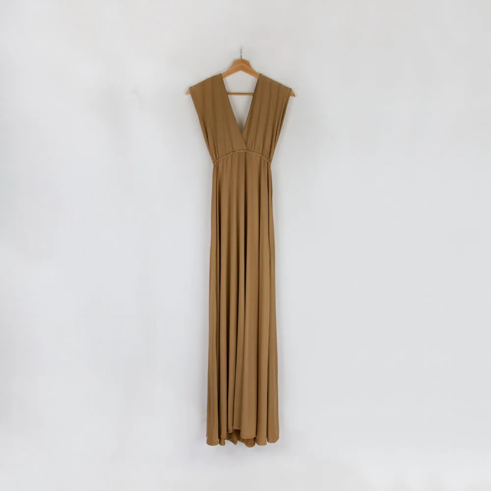 Brown Bridesmaid Wrap Dress