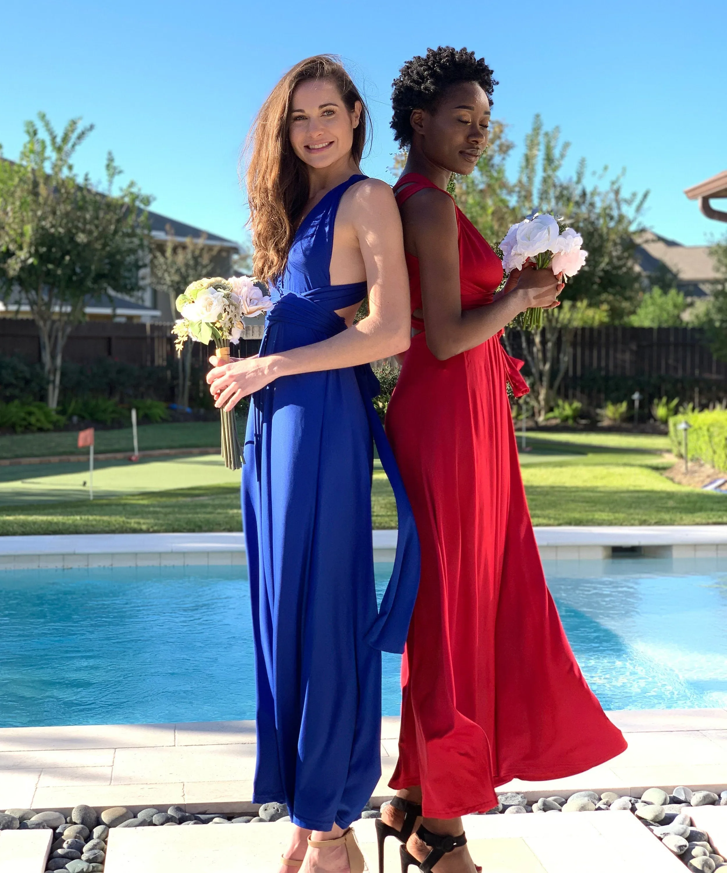 Brown Bridesmaid Wrap Dress