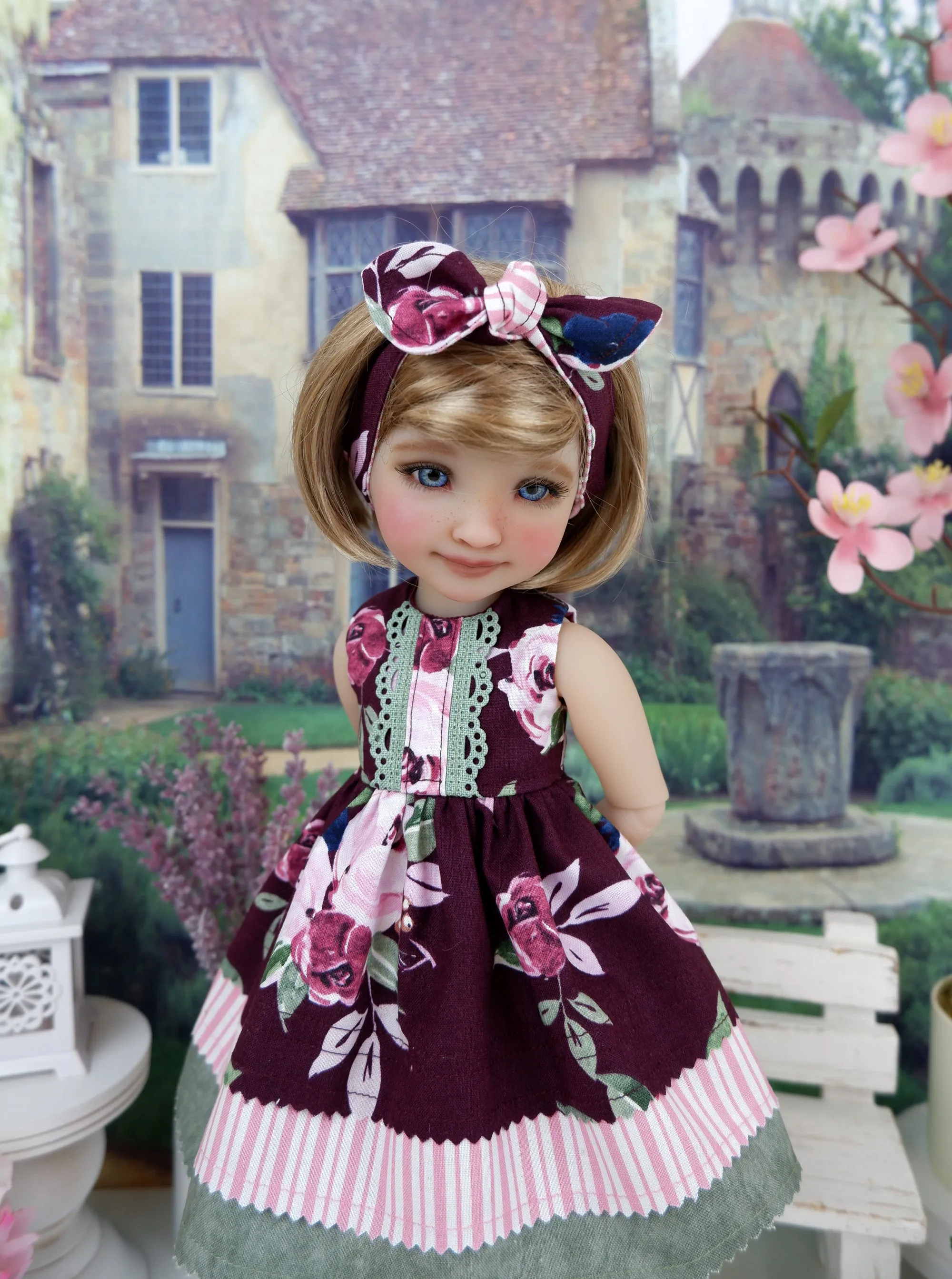 Burgundy Wine - dress with boots for Ruby Red Fashion Friends doll