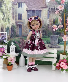 Burgundy Wine - dress with boots for Ruby Red Fashion Friends doll