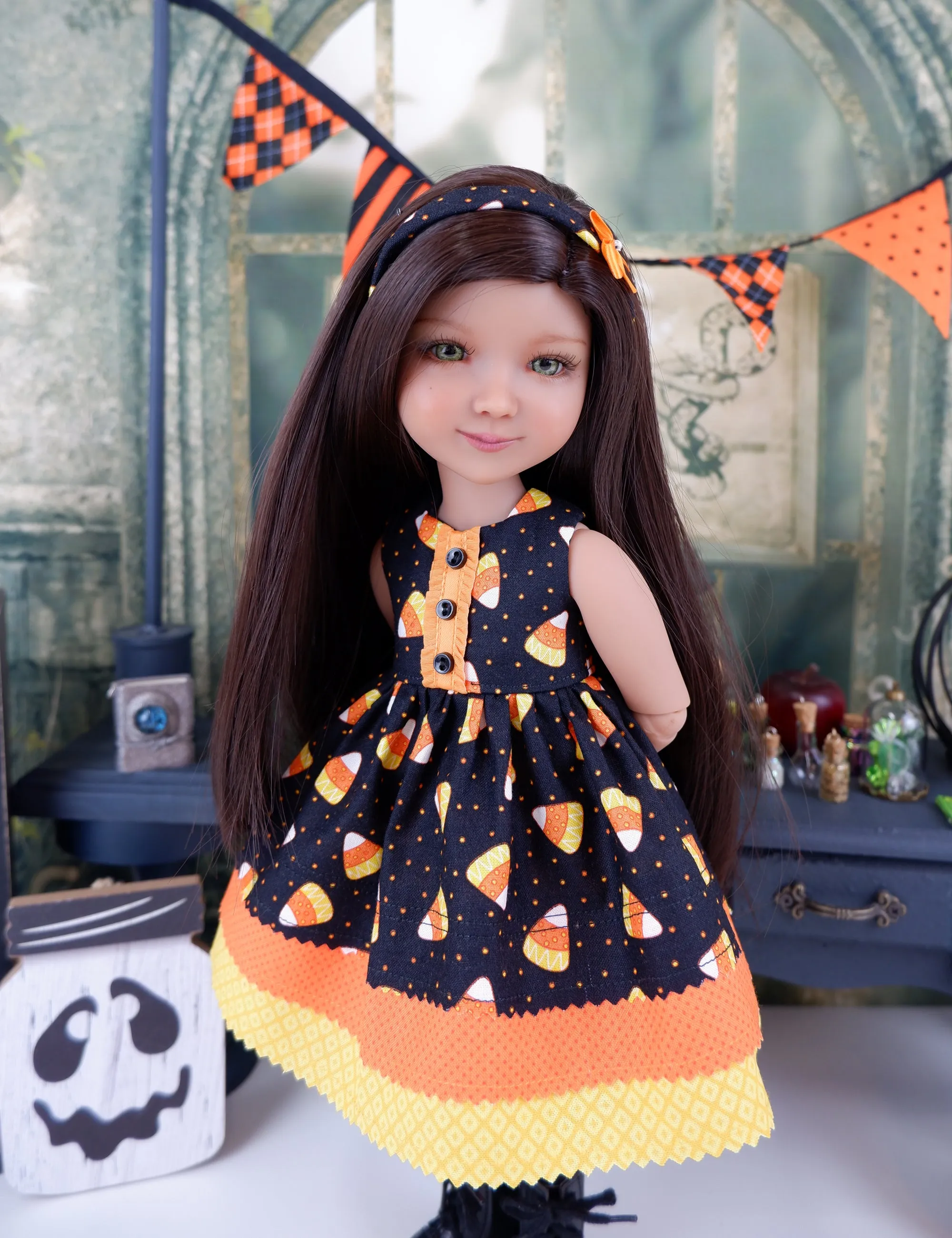 Candy Corn - dress with boots for Ruby Red Fashion Friends doll