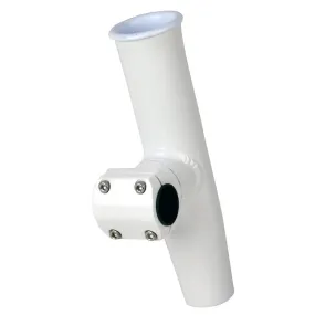 C.E. Smith Adjustable Mid Mount Rod Holder - 1.66" or 1-1/2" OD - White Powder Coat Aluminum with Sleeve & Hex Key - P/N 53775