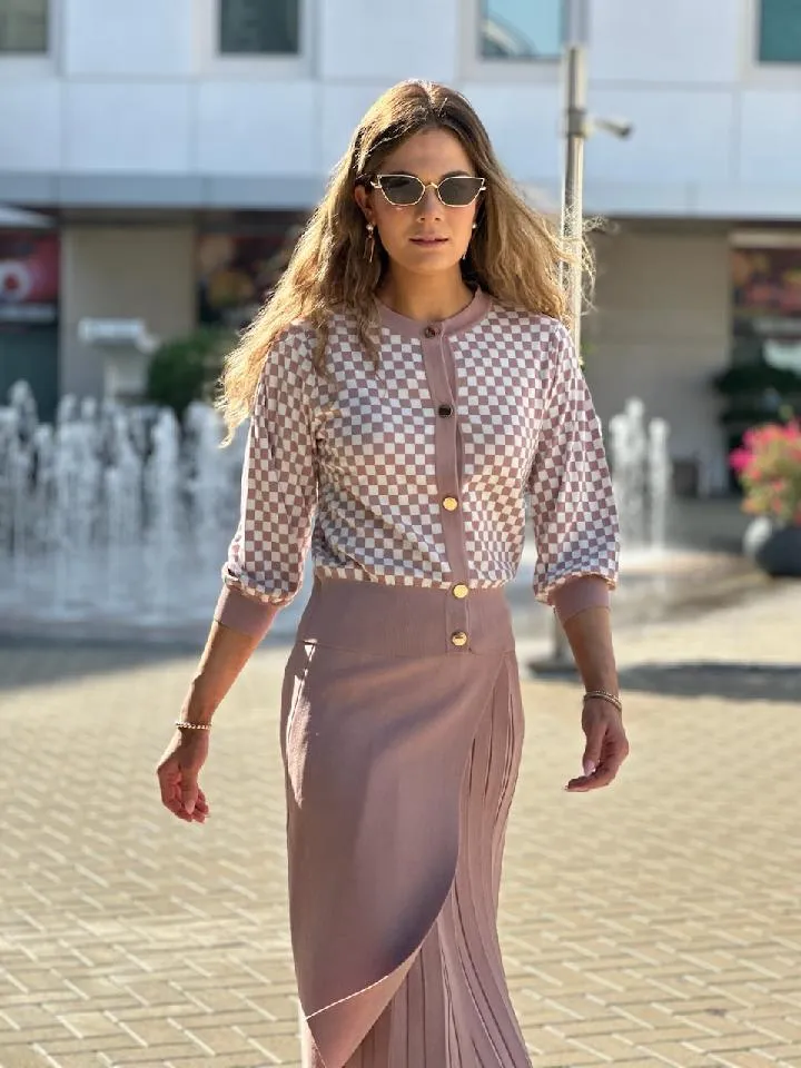 Checked Cardigan