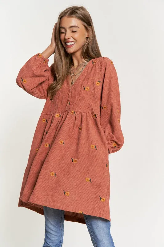 Corduroy Fabric | Mini Dress