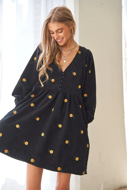Corduroy Fabric | Mini Dress