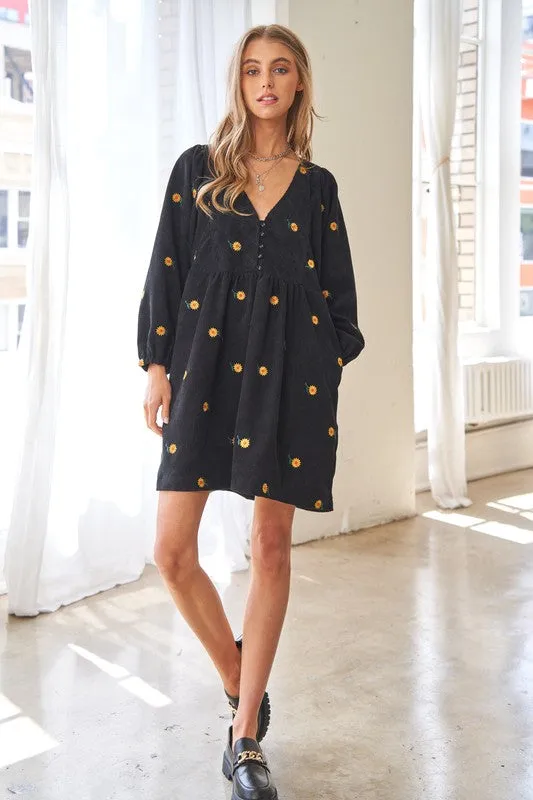 Corduroy Fabric | Mini Dress