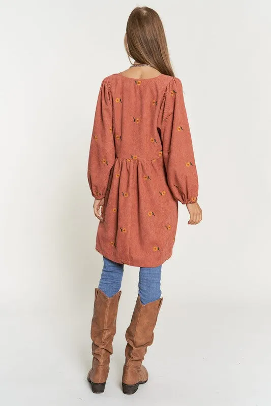 Corduroy Fabric | Mini Dress