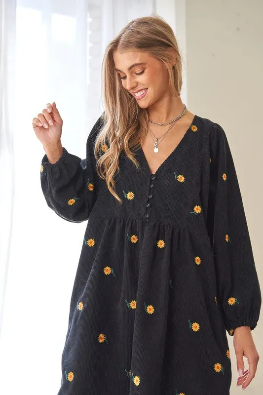 Corduroy Fabric | Mini Dress