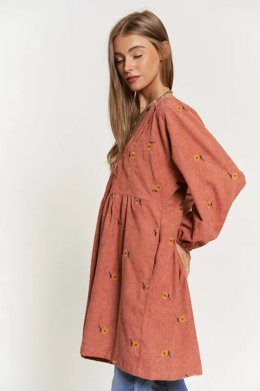 Corduroy Fabric | Mini Dress