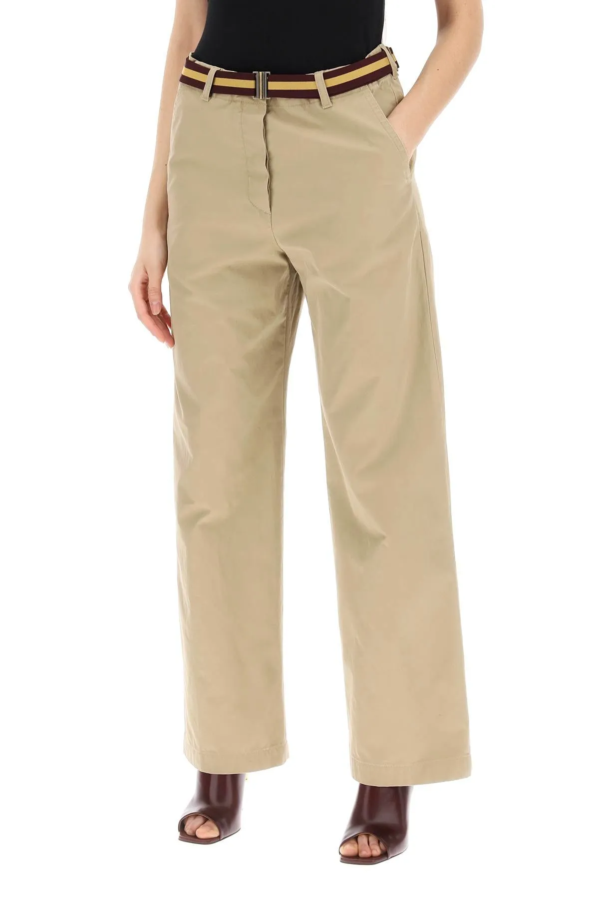 cotton pants with belt