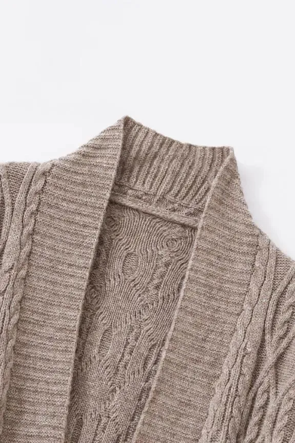 Cozy Cable Knit Duster Cardigan with Side Pockets
