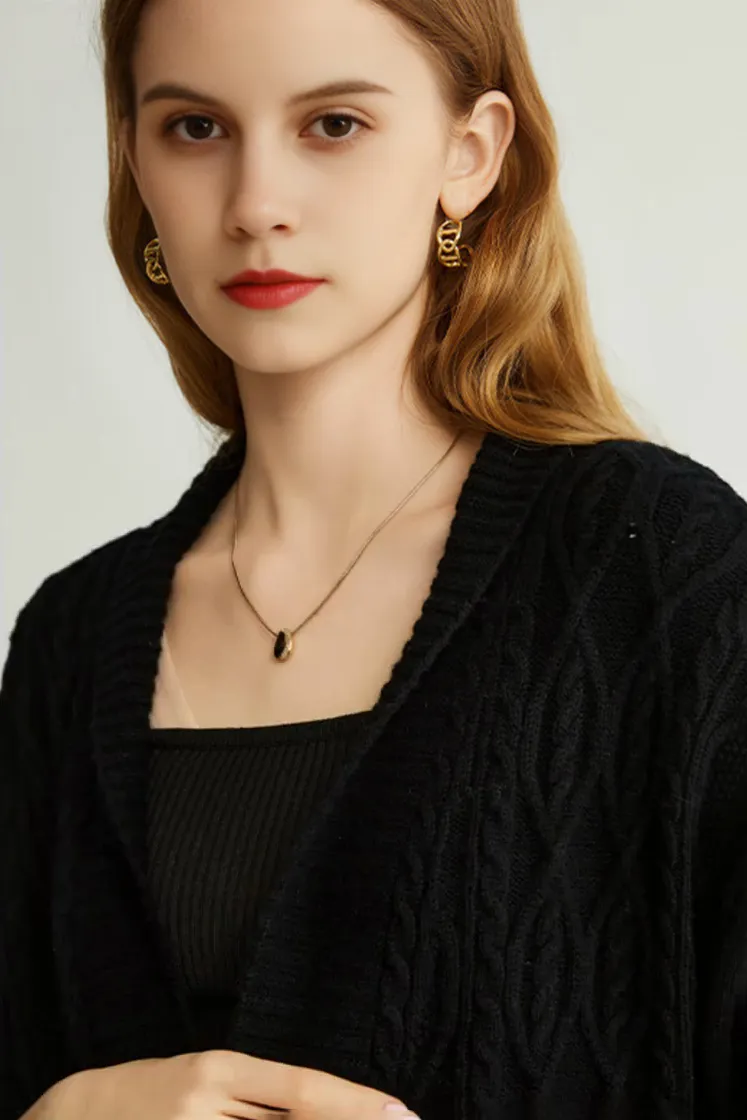Cozy Cable Knit Duster Cardigan with Side Pockets