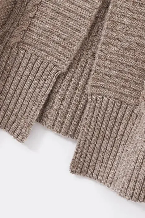 Cozy Cable Knit Duster Cardigan with Side Pockets