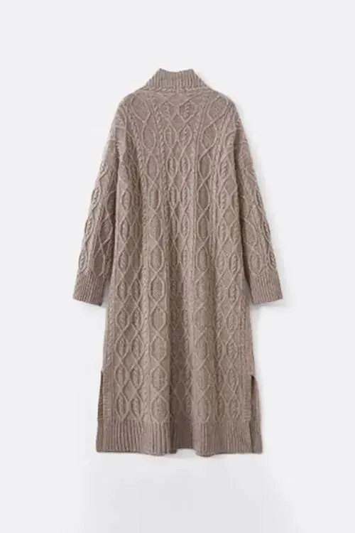 Cozy Cable Knit Duster Cardigan with Side Pockets