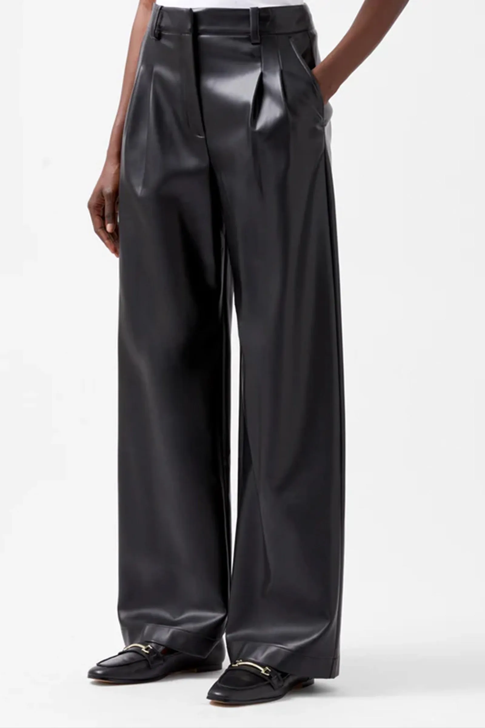Crolenda PU Wide Leg Trousers