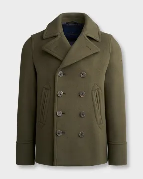 Deep Green Wool Peacoat
