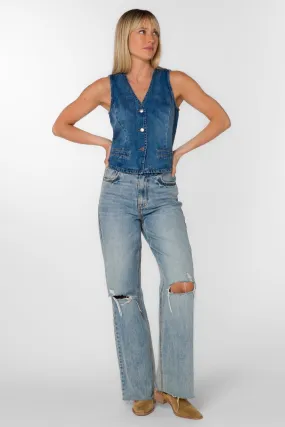Dellis Denim Button Front Vest