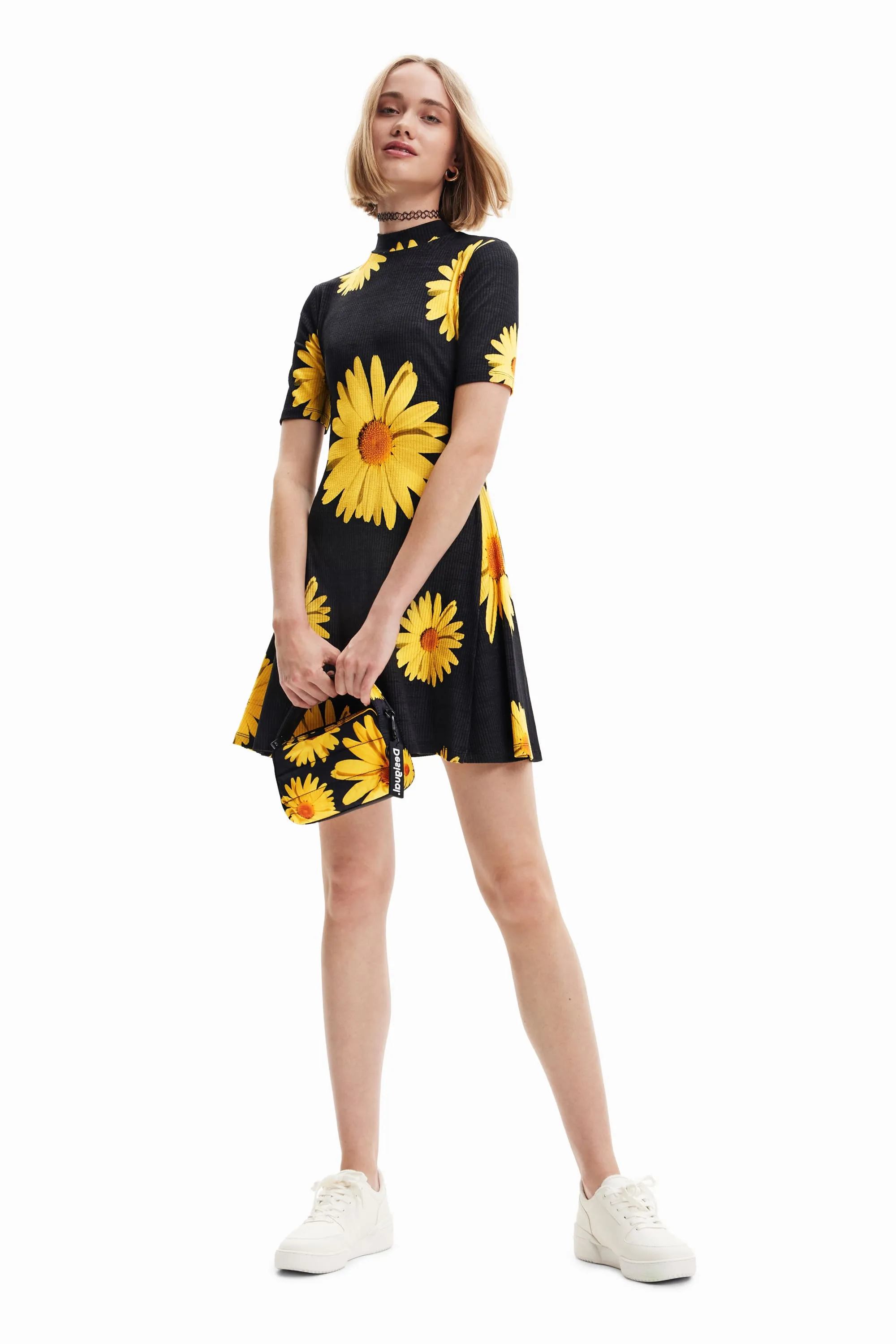 Desigual Margarita Christian Lacroix Black Floral Bodycon Dress 23SWVK48