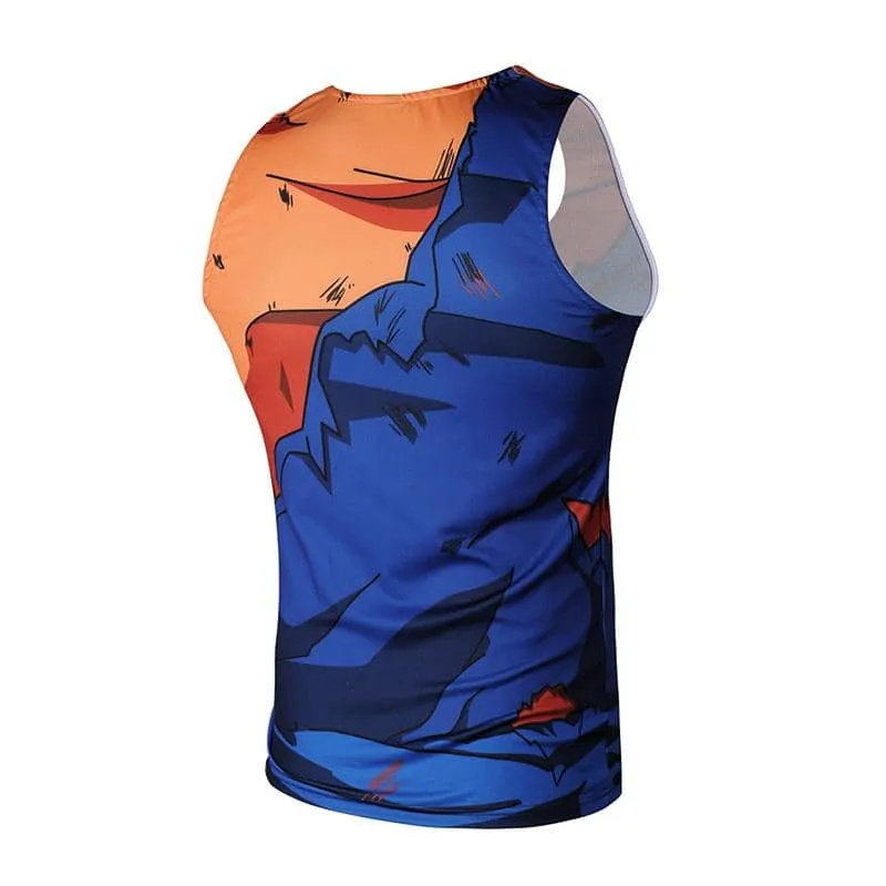 Dragon Orange and Blue Ravaged Workout Tank